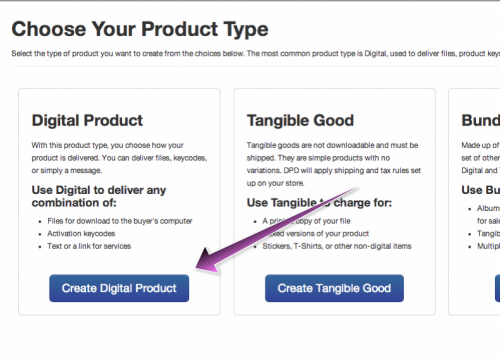 Select Digital Product type